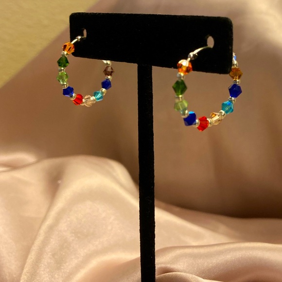 Assorted Crystals Hoop Earrings.... - Picture 1 of 4